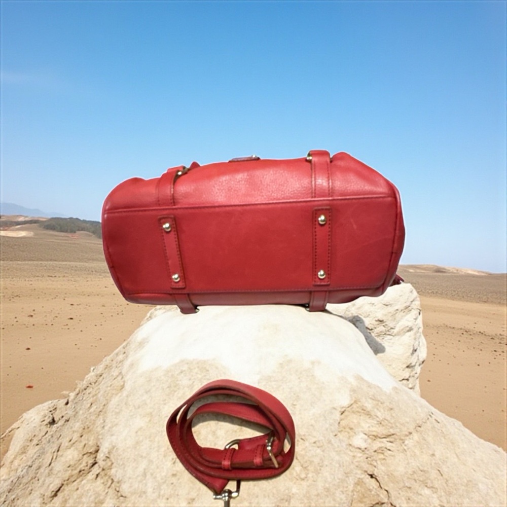 Dooney Bourke Red pebble Leather satchel! Rare red color! NWOT - Picture 5 of 14